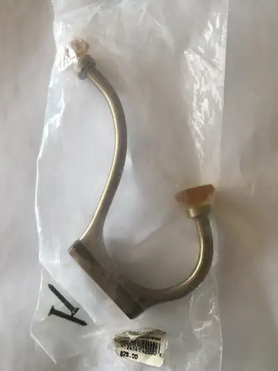 Restoration Hardware new unused metal coat hook with glass knobs, View more