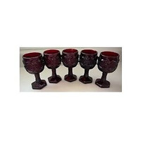Vintage Avon Ruby Red 1876 Cape Cod Collectible Goblets