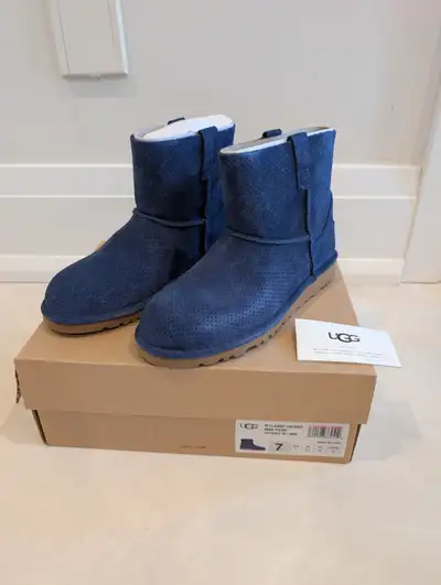 NIB UGG Australia Classic Unlined Mini Perf Blue Boots Size 7, View more
