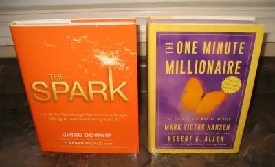 2 pre-owned self help hardcover books in very good condition. The Spark and The One Minute Millionai...