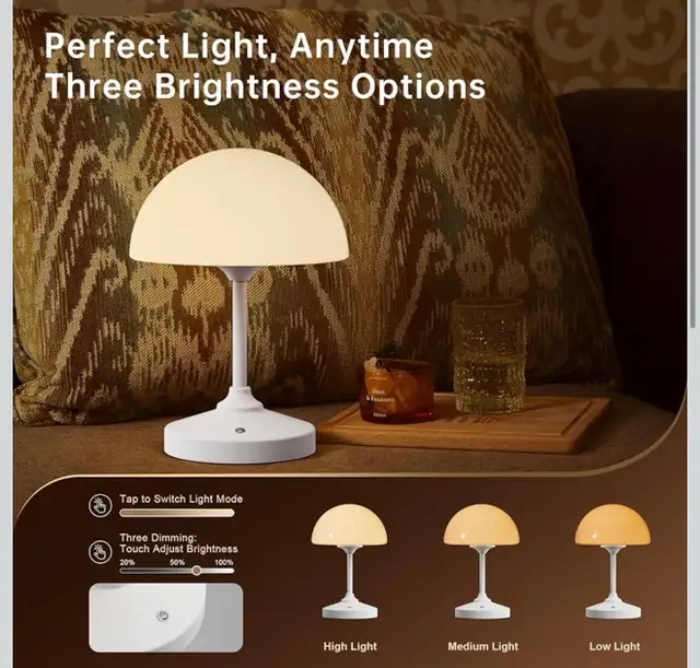 Dawnwake Mushroom Table Lamp, Bedside Lamps for Bedrooms in Indoor Lighting & Fans in Kitchener / Waterloo - Image 5
