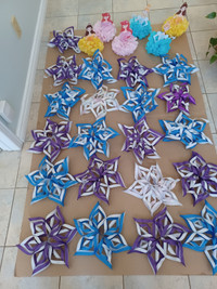 Snowflake Decorations (Handmade) 21 pieces for Disney Frozen