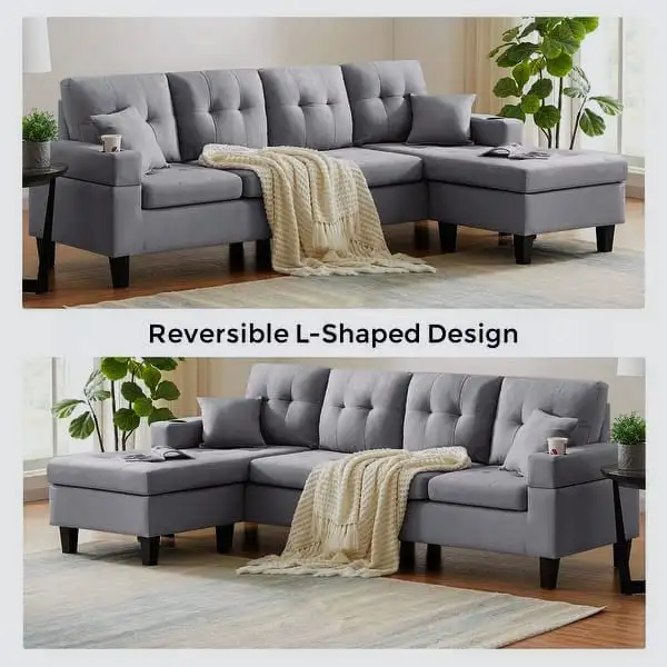 Don't Miss Out Deal Reversible Comfort Living Sectional Sofa Set63826840155009121