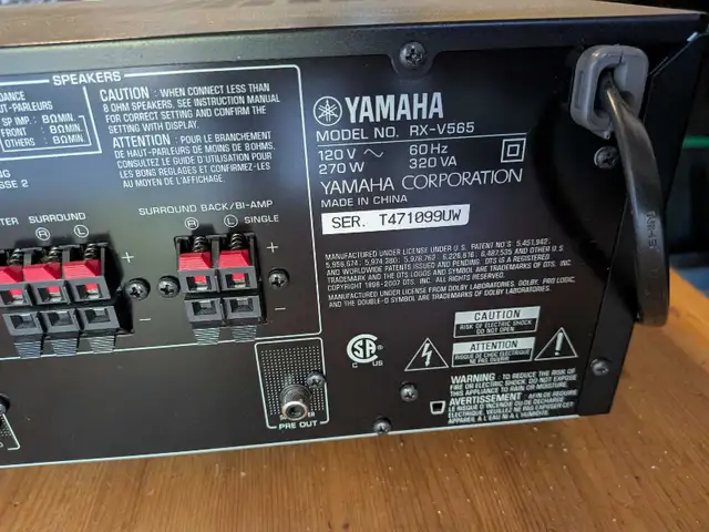 Yamaha RX-V565 AV Receiver in Stereo Systems & Home Theatre in Mississauga / Peel Region - Image 2