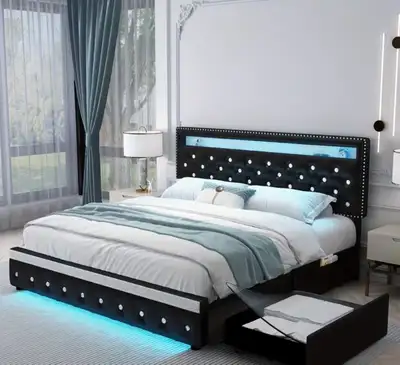 queen size bed with led , View more