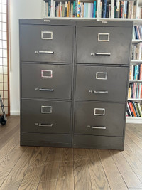 PAIR OF DEEP THREE DRAWER FILING CABINETS