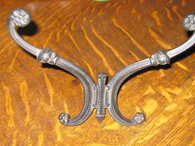Antique Rare Art Deco Iron Bronze Hooks, View more