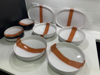 Two Tone Terracotta Bowl x 8 and Plate set x 2 - NEW