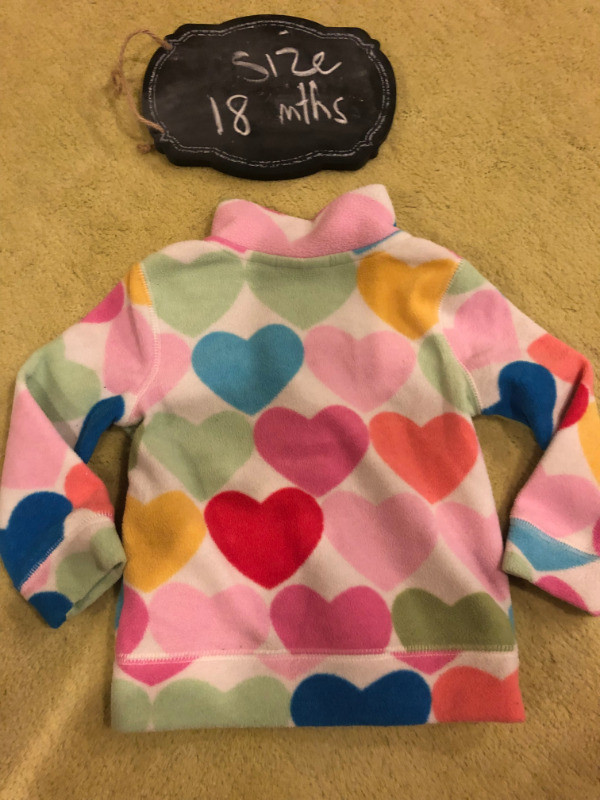 Fleece Rainbow Heart Jacket - 18 mths in Clothing - 18-24 Months in Calgary - Image 3