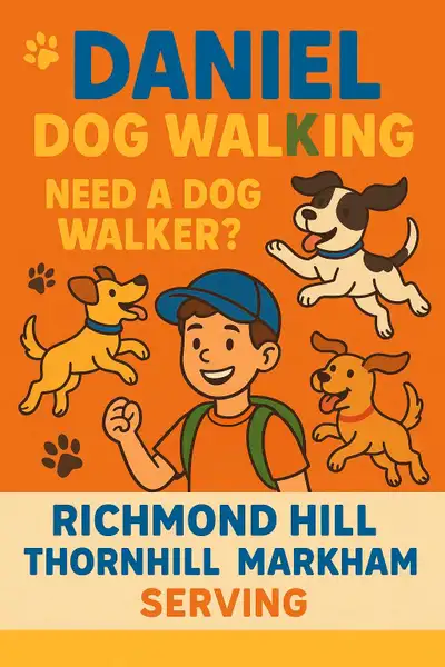 Dog Walking Services by Daniel Hi! I'm Daniel, a 12-year-old dog lover offering dog walking services...