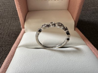 10kt White Gold Band with Diamonds