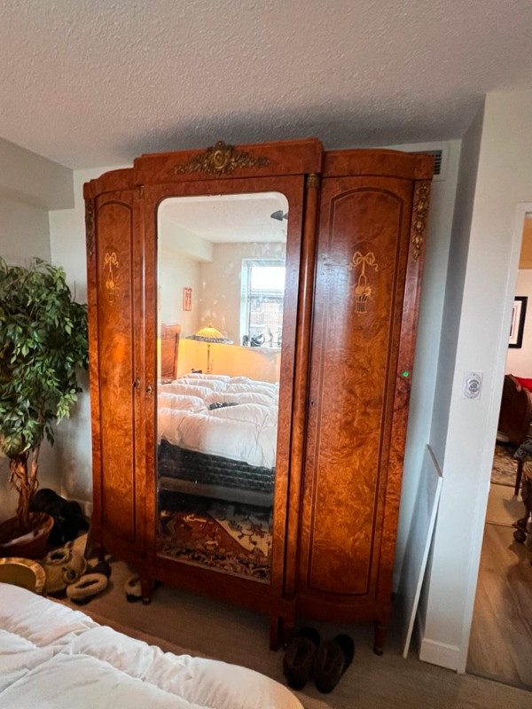 Antique Armoire and queen size Headboard and Footboard in Dressers & Wardrobes in City of Toronto