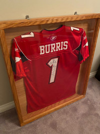 Signed and framed Henry Burris Stampeders jersey