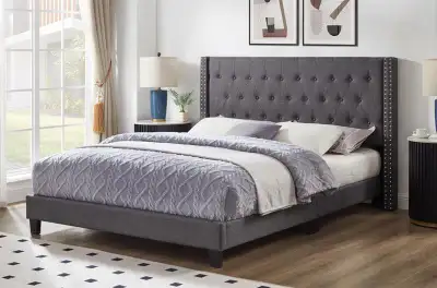 Upholstered Wingback Bed Frame, View more
