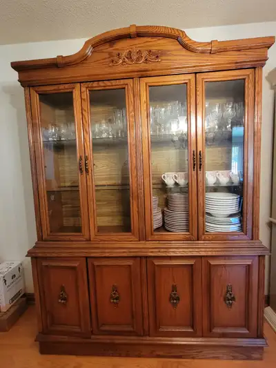 Polished Wood Buffet & Hutch, View more