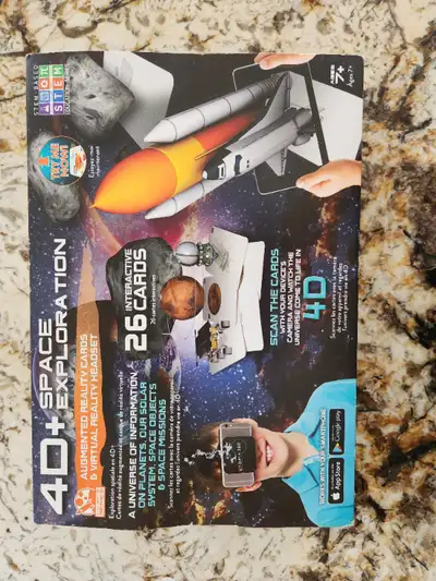 4D Space Exploration Augmented Reality Cards and Virtual Reality Headset VR. Interesting and educati...