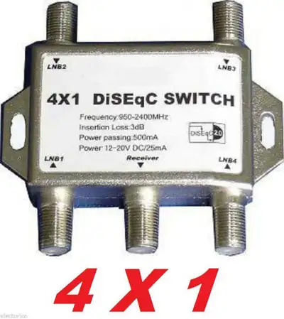 DiSEqC 4X1 SATELLITE SWITCH use for : - DISH NETWORK - FTA - BELL - FREE TO AIR 118 119 110 please c...