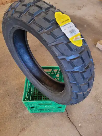 Brand new Adventure bike tires. Dunlop 150/70 R17 Raid rear Dunlop Trailmax Mission 110/80 19 Front...