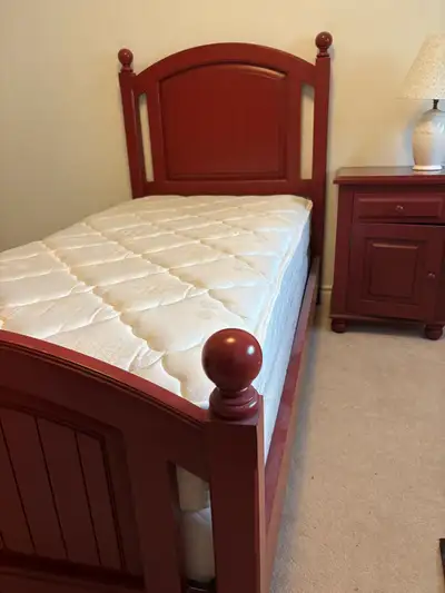 Two  Beautiful Twin  Beds and nightstand, View more