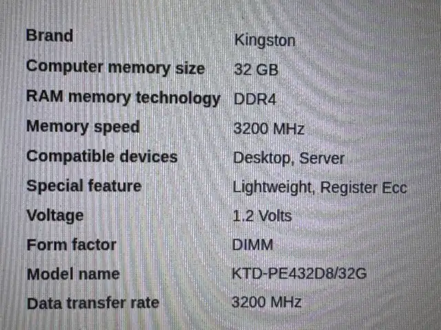 Kingston 32GB DDR4-3200 ECC Server Memory408078584570849281