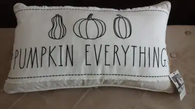 Brand new, Rae Dunn Pumpkin Everything decorative pillow. $10.