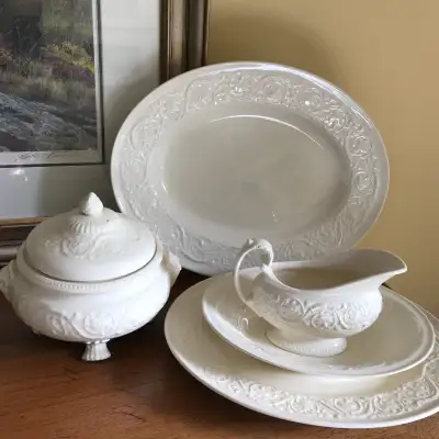 Wedgwood Patrician Platters, Veg Bowl, Gravy & Covered Veg $AD, View more