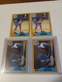 Toronto Blue Jays Baseball Error Cards HTF Gruber,Moseby NM
