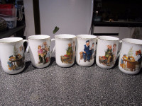 6 Norman Rockwell Museum collectible mugs.