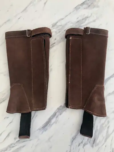 Kids Horse Riding Half Chaps (Brown Suede), View more