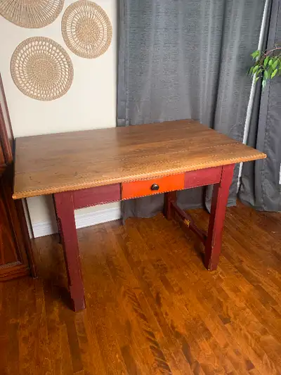 Solid Wood Kitchen Table with a drawer, View more