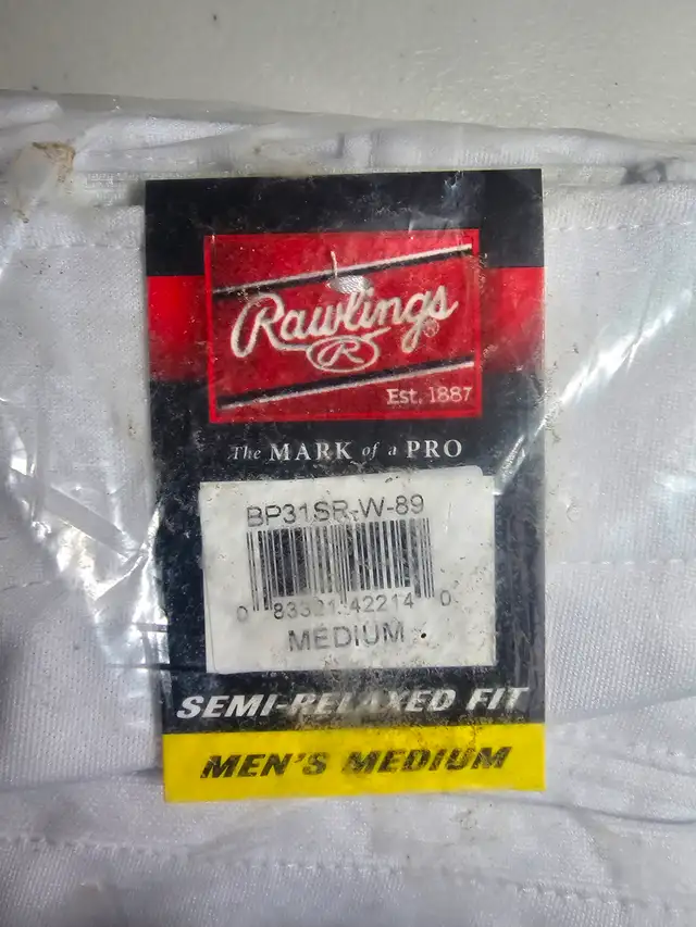 Rawlings White Semi-Relaxed Baseball Pants – Adult Medium – New in Baseball & Softball in Leamington - Image 3