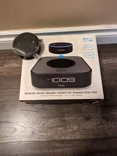 Stereo Speaker system for Amazon echo dot. It's brand new unopened also comes with echo dot. Echo do...