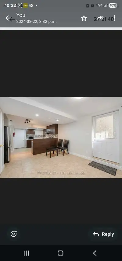 One Bedroom Basement For Rent