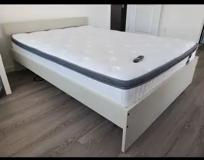 IKEA GURSKEN Bed Frame with Headboard and mattress (140x200 cm), View more