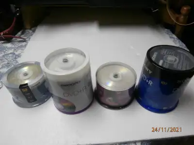 New spindle of DVD- minus - AND PLUS 100 -50 -30-25 pack 4.7 GB different brands like Memorex Sony a...