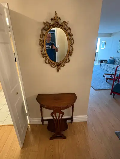 Used Antique Console Table with Mirror, View more