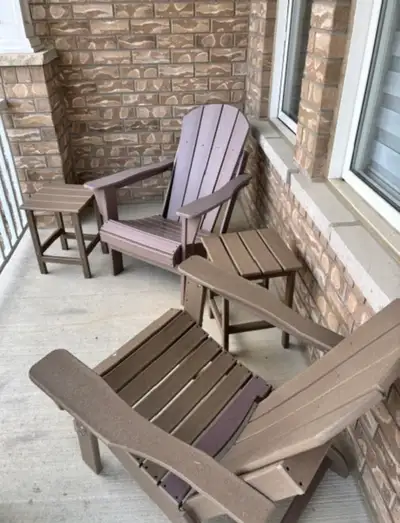 Polywood Adirondack Chairs & side Tables, View more