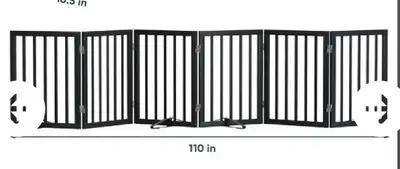 NEW – 6-Panel Freestanding Pet Gate – Extra Wide Dog Fence, View more