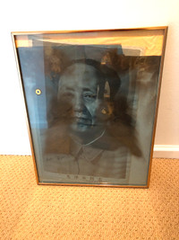 Rare find! Chairman Mao Hanging Textile in frame.