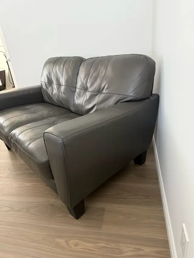 grey leather loveseat 62863736918913121