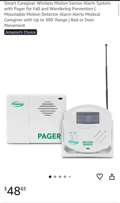 Smart Caregiver Wireless Motion Sensor Alarm System with Pager, View more