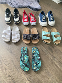 7 pairs of shoes size 8, teen, tween