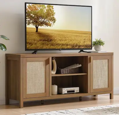 TV Stand for 65” TV – Caramel Oak, View more
