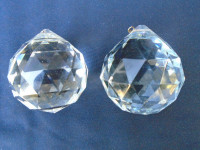 Pair of 1 1/2 inch Hanging Crystal Ball Prisms Window