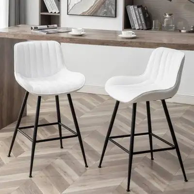 Whiterye 24’’ Bar Stools Set of 2 Modern Barstools White Bar Sto, View more