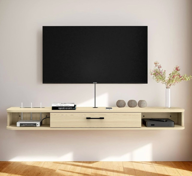 Floating TV Unit, 79'' Wall Mounted TV Cabinet - new in box in TV Tables & Entertainment Units in Calgary