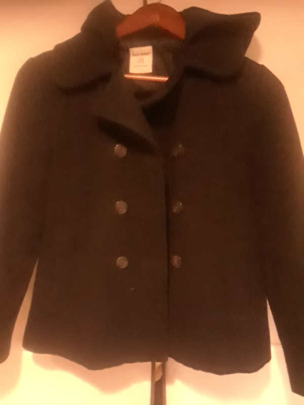 Double breasted black pea coat for girls size 10 to 12 in Kids & Youth in Windsor Region - Image 2