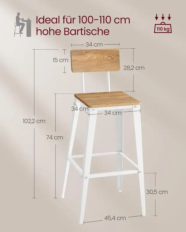 Bar Stools Kitchen Chairs with Backrest Steel Frame Easy Assembl in Chairs & Recliners in Markham / York Region - Image 3