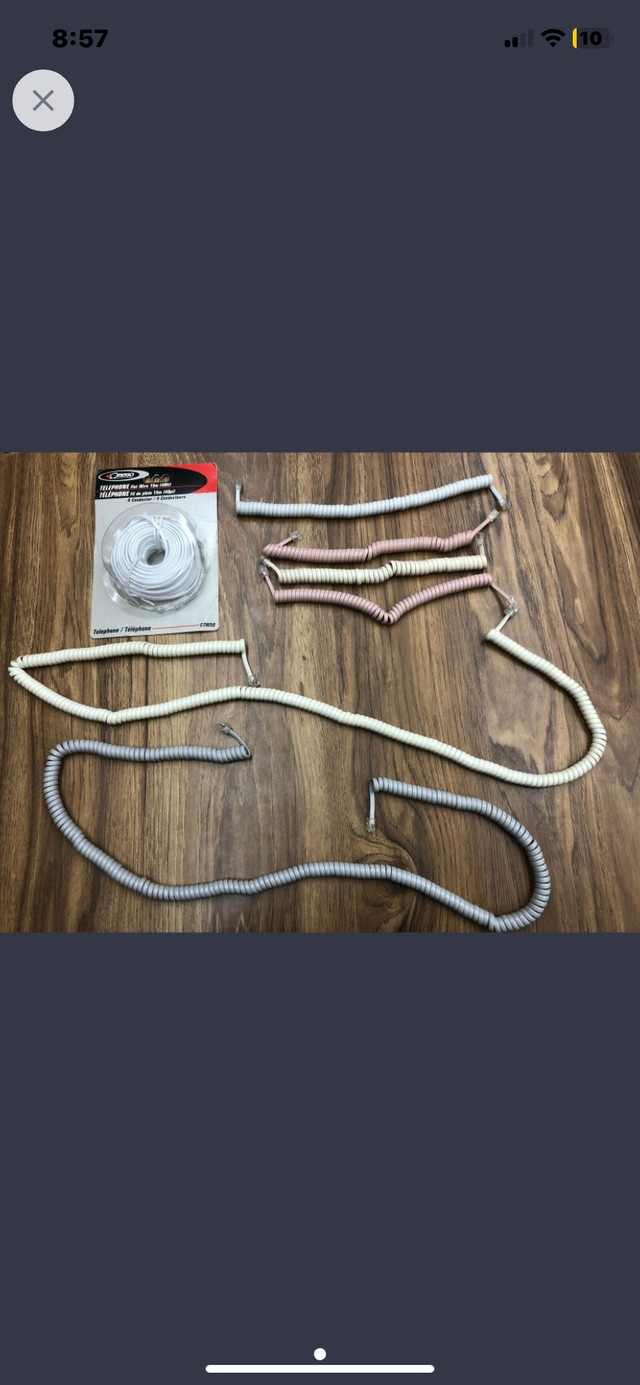 25 ft phone extension stretch cord ...$10.00 each 4-5 ft phone e in General Electronics in Saskatoon