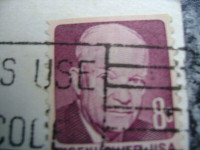 EISENHOWER USA  8 CENT STAMP ON POST CARD